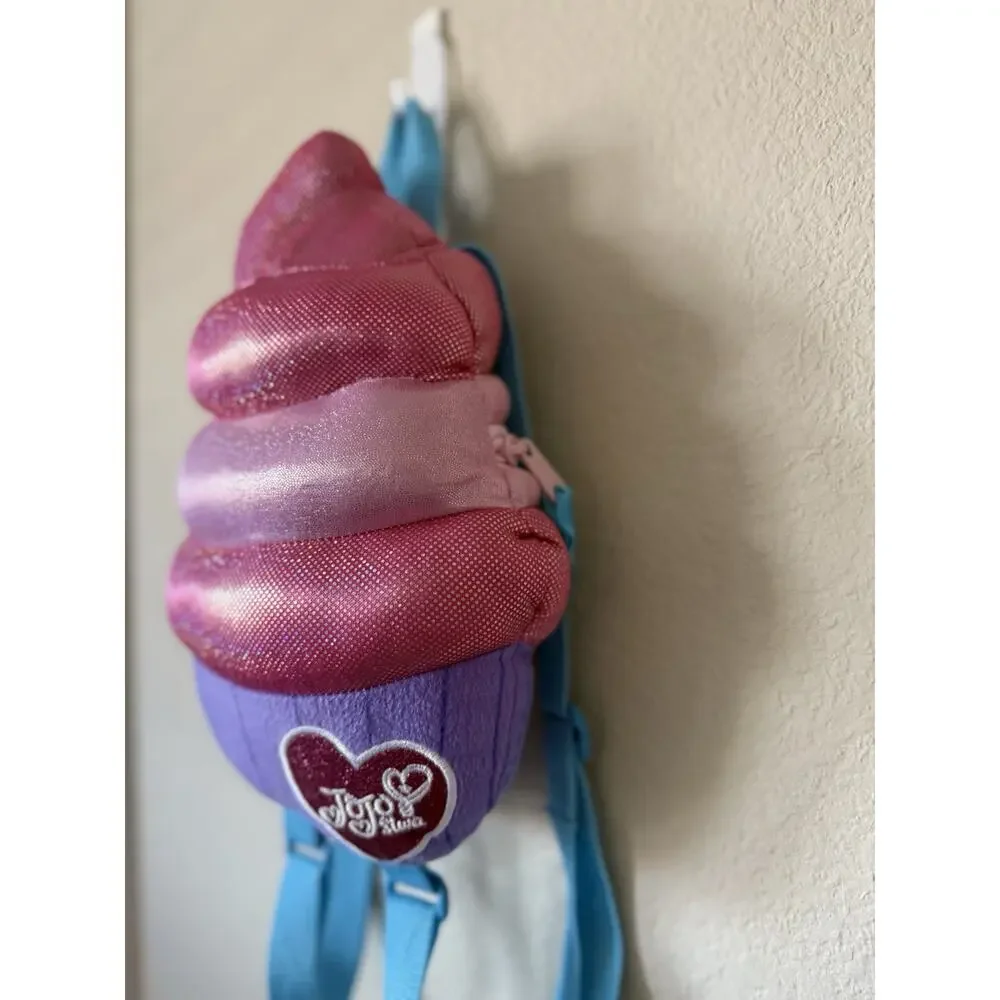 Jojo Siwa Pink Purple Cupcake Sparkle Heart Adjustable Straps Mini Backpack